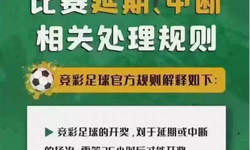 足球比赛中断怎么算奖金多少_足球比赛中断结果怎么算